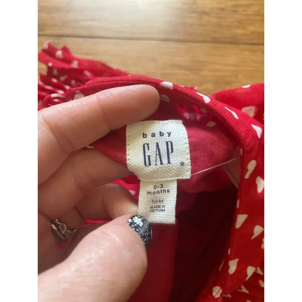 NWT Gap Red Baby Girl Outfit, Size 0-3M
